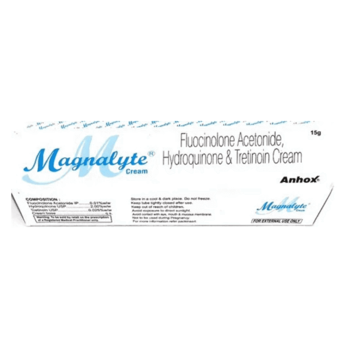 Magnalyte Cream 15gm (Flucinolone Acetonide/Hydroquinone/Tretinoin)