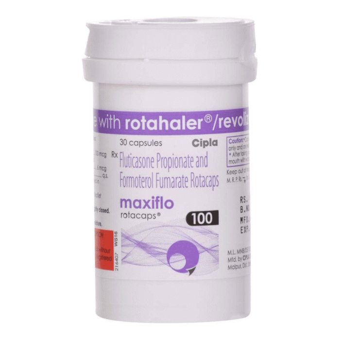 Maxiflo Rotacaps 100 Mcg (FluticasoneFormoterol)