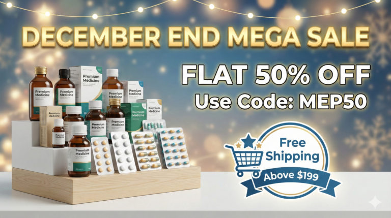 December End Mega Sale – Flat 50% Off on Premium Medicines Worldwide