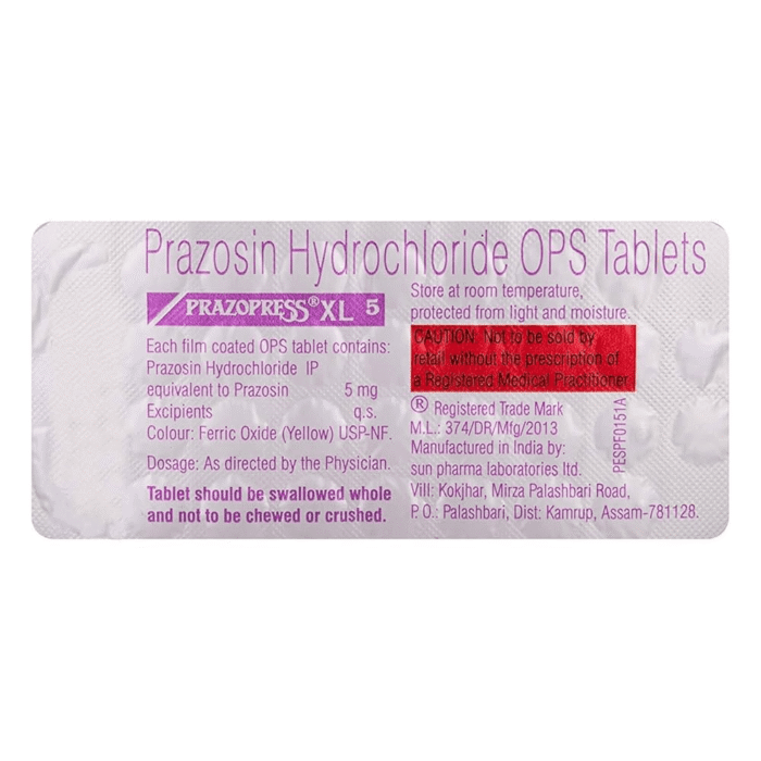 Prazopress XL 5 Mg Prazopress XL 5 Mg (Prazosin)